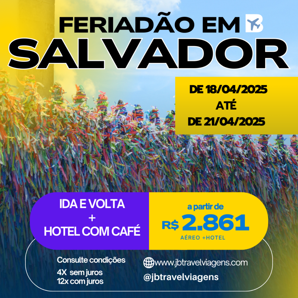 pacote de viagem para salvador. JB travel viagens